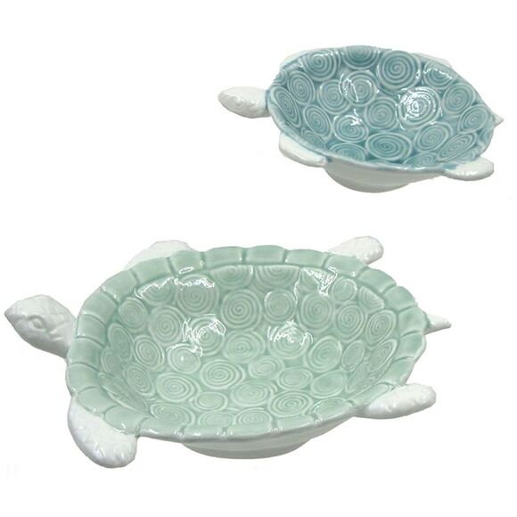 Chesapeake Bay Dining Blue And Green Sea Turtles Porcelain Serving